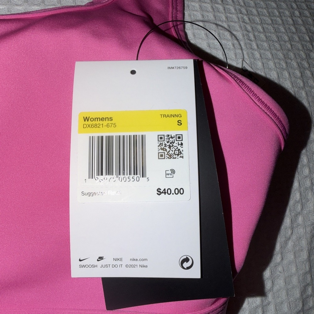 Nike Dri-Fit Swoosh Women's Training Sports Bra Pink Sz Small - Picture 4 of 4